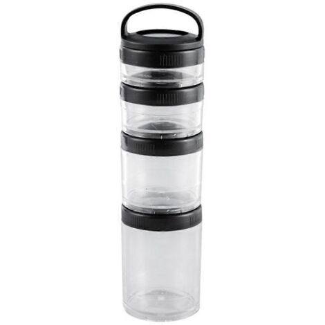 gobelets empilables pour le goûter, pour l'école et les voyages, transparents et noirs (voir photo) (1/5)