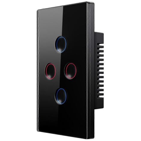 Interrupteur tactile intelligent Tuya WiFi 110-240 V, concave 2,5D, 4 prises (1/5)