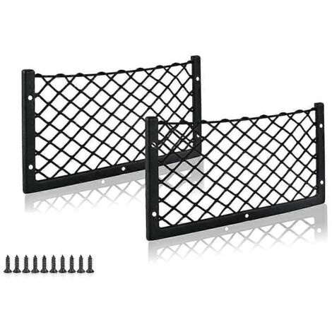 Filet de rangement pour voiture ou bateau, lot de 2, 35,5 x 18 cm, noir (1/5)