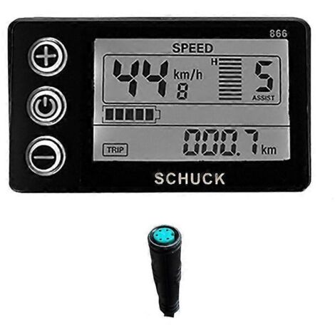 Tableau de bord LCD Ebike S866 pour vélo électrique 24V 36V 48V, noir (1/5)