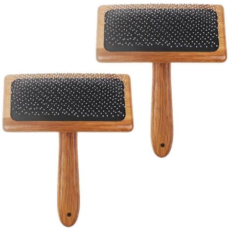 Lot de 2 cardes à laine pour la laine, peigne en bambou, coussin d'air, tapis en fourrure (voir photo) (1/5)