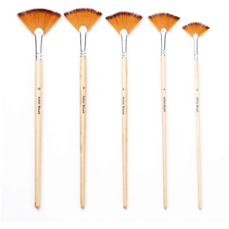 Pinceaux éventail pour peinture, pinceaux pour peinture à l'huile et acrylique, pinceau éventail pour peinture (comme illustré) (1/5)
