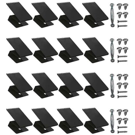 Clips de fixation pour fenêtres anti-ouragan, clips de protection anti-ouragan en acier inoxydable, noirs (1/5)
