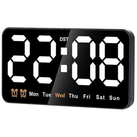 Horloge murale numérique, horloge numérique LED 9 pouces (blanche), comme illustrée (1/5)