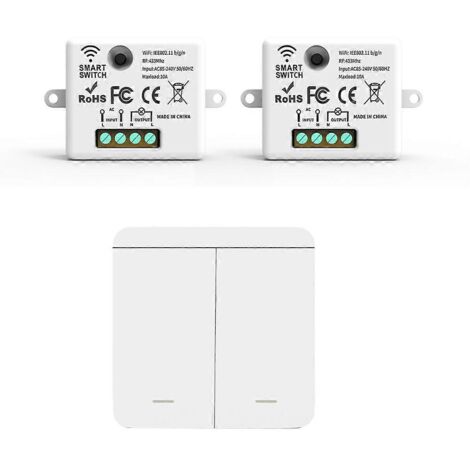 Récepteur relais RF 433 MHz avec 1 commutateur de panneau à 2 voies (voir illustration) (1/5)