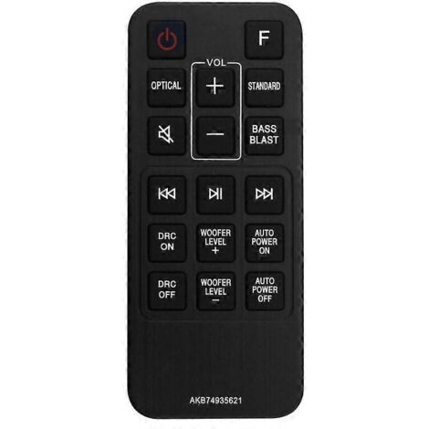 Télécommande de remplacement pour barre de son SJ2 SJ2.AEUSLLK SJ2.DEUSLLK Noir (1/5)