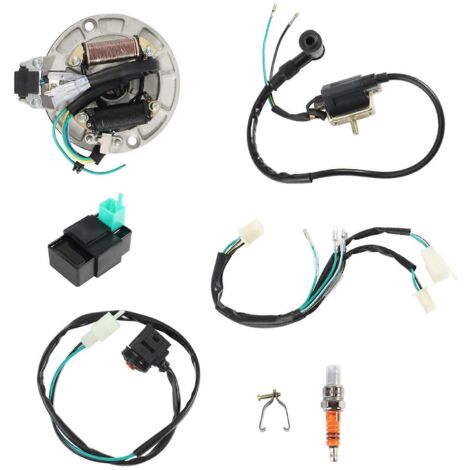 Faisceau de câbles et bobine CDI pour moteur 4 temps de moto 50-125 cm³ (photo couleur) (1/5)