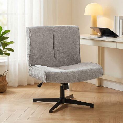 Fauteuil pivotant en velours, siège lounge réglable en hauteur pour salon, bureau, gris (1/5)