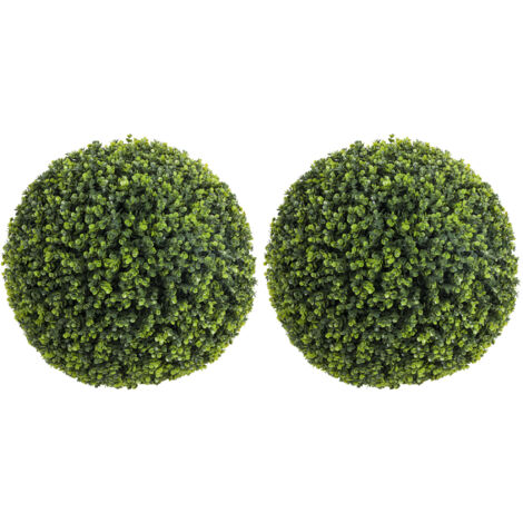 Lot de 2 boules d'eucalyptus artificielles de 52 cm, plantes décoratives résistantes aux UV avec 1086 feuilles pour intérieur et extérieur (1/5)