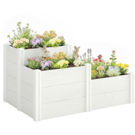 Plateau de Jardin 3 Niveaux Empilable, Bac à Plantes Modulaire DIY en Plastique (1/5)