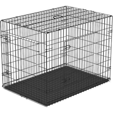 Cage pliable en acier pour animaux, poignée supérieure, double ouverture, 75x48.4x53 cm (1/5)