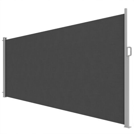 Tende da sole laterali retrattili impermeabili anti-UV 50+, aluminium acier polyester, 420x185 cm, gris foncé (1/5)