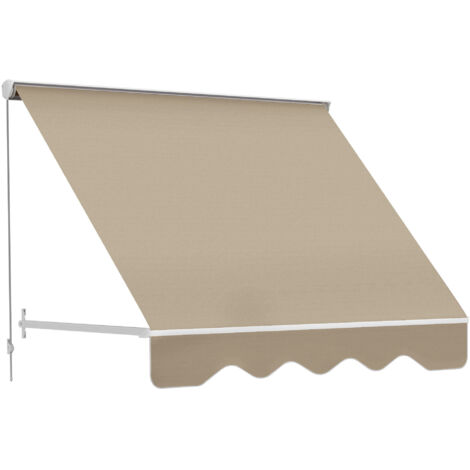 Store solaire à enrouleur avec inclinaison réglable 0-120°, 180x70cm, Beige (1/5)