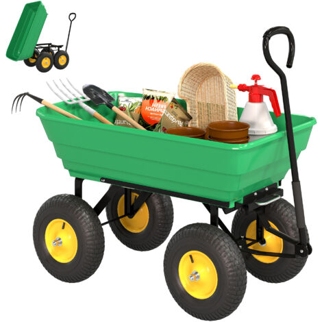 Chariot de jardin basculant pour transporter charges lourdes sans effort