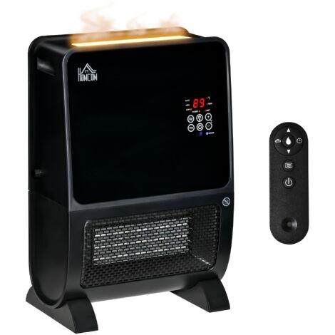 Radiateur Électrique 2en1 avec Humidificateur, Lampe LED 3 Couleurs, Minuterie et Télécommande, 33x21x49.5 cm, Noir (1/5)