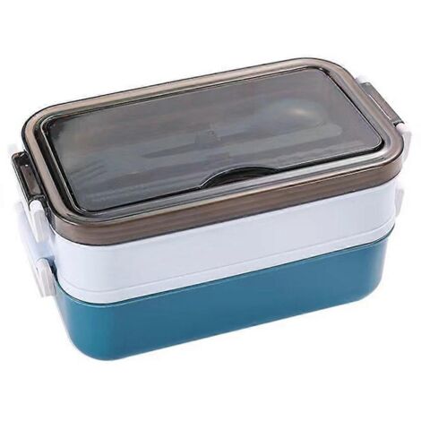 Boîte à bento pour étudiants, enfants et employés de bureau (bleue) (1/5)
