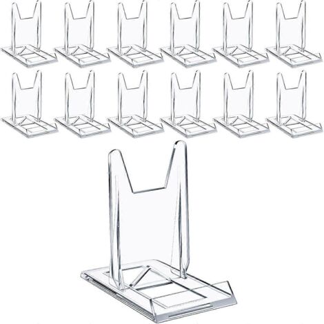 Lot de 12 étagères en acrylique avec support pour tablette, idéales pour la maison ou le bureau. (1/5)