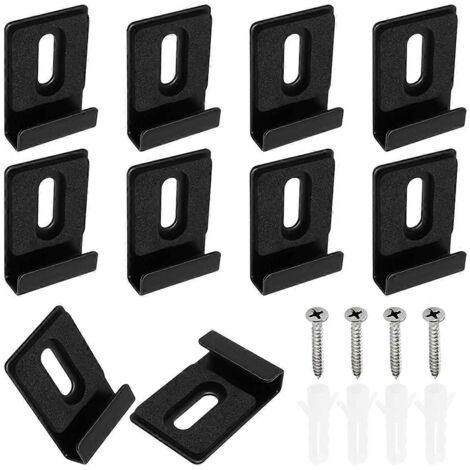 Clips de fixation murale pour miroir, à un trou, noirs (voir photo) (1/5)