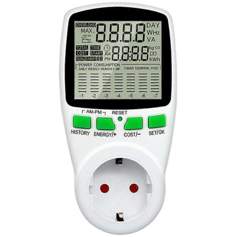 Compteur d'énergie numérique LCD, wattmètre, analyseur de puissance, prise UE (voir image) (1/5)