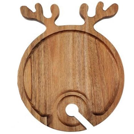 Plateau de Noël en palette de bois pour steak cuit (comme illustré) (1/5)