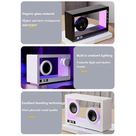 Horloge enceinte Bluetooth rétro portable avec éclairage RGB et carte TF AF (1/5)
