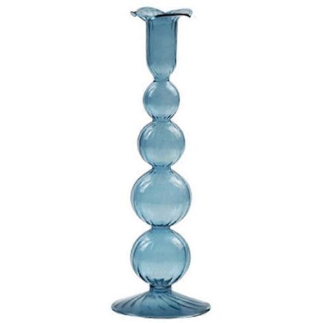 Bougeoir en verre vintage, verre transparent bleu, comme sur la photo (1/5)