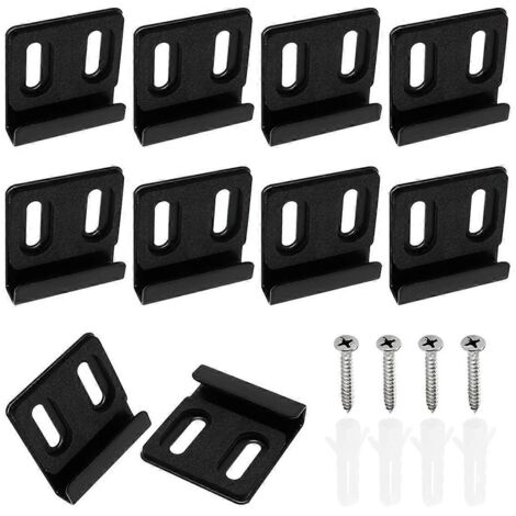 Clips de fixation murale pour miroir, à double trou, noirs (1/5)