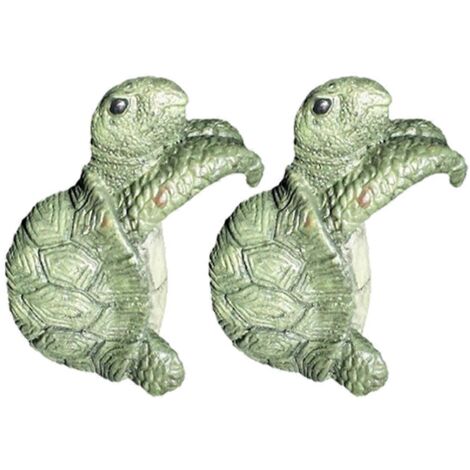 Sculpture ornementale en résine représentant une tortue marine (vert) (1/5)