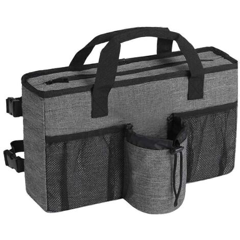 Accessoires pliables pour déambulateur avec porte-gobelet et pochette de rangement - Gris (1/5)