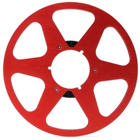 Bobine de ruban métallique de 10 pouces, bobine ouverte vide, bobine ouverte à 6 trous, rouge (1/5)