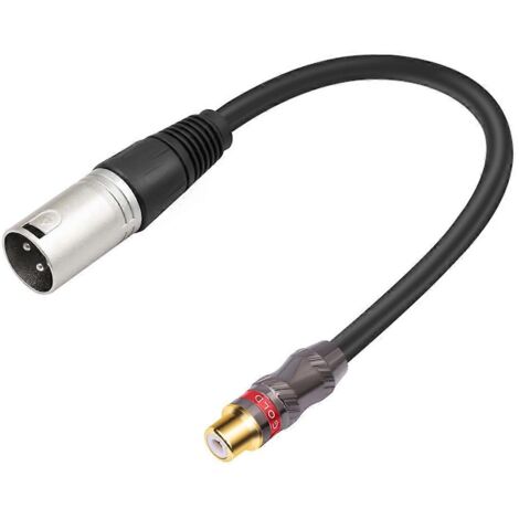 Câble adaptateur audio convertisseur femelle vers XLR mâle 3 broches, 30 cm, noir (1/5)