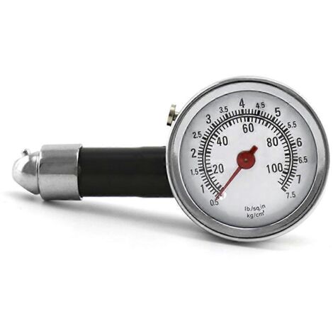 Testeur de pression d'air pour voiture, moto et vélo (0-100 psi, noir) (1/5)