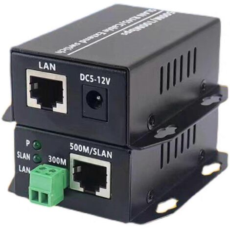 Convertisseur Ethernet sur paire torsadée - Rallonge Ethernet noire (1/5)
