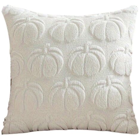 Taie d'oreiller citrouille de luxe haut de gamme « Lumière d'automne » blanche (1/5)