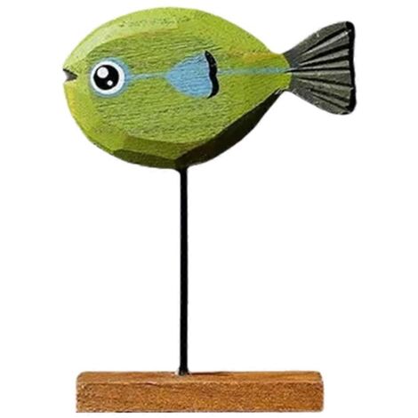 Statue de poisson en bois, décoration nordique pour la maison, sculpture de poisson, ornements, EAs présentés