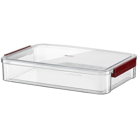 Boîte de rangement transparente A4, portable, en plastique, pour documents, couleur bordeaux (1/5)