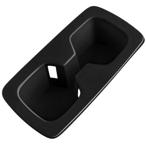 Cadre de porte-gobelet en silicone pour accoudoir arrière de voiture, intérieur noir (1/5)