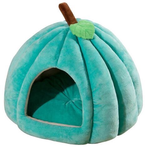Lit-grotte pour chat, tente pour chat avec coussin amovible, bleu S (1/5)