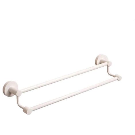 Porte-serviettes double poteau pour salle de bain - Porte-serviettes en acier inoxydable (voir photo) (1/5)