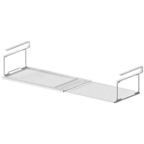 Étagère à chaussures télescopique avec compartiments et séparations, blanche (1/5)