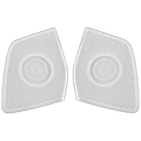Cache haut-parleur de portière avant en acier inoxydable pour voiture (conduite à gauche), argent (1/5)