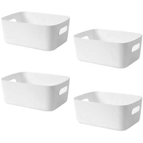 Boîte de rangement en plastique blanc pour bureau, maison, cuisine. Organiseur pratique. (1/5)