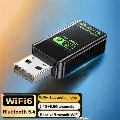 Adaptateur USB AX900 WiFi 6 Bluetooth 5.4 2 en 1, dongle double bande (1/5)