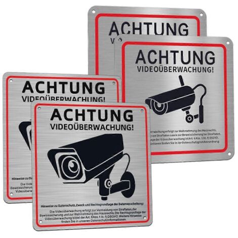 Panneau de vidéosurveillance (lot de 4), propriété privée sous vidéosurveillance (1/5)