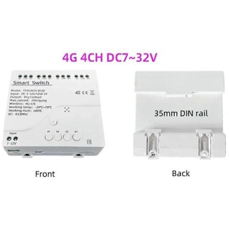 Relais intelligent Tuya Smart Switch 4G LTE avec RF 433 MHz CC 7-32 V (1/5)