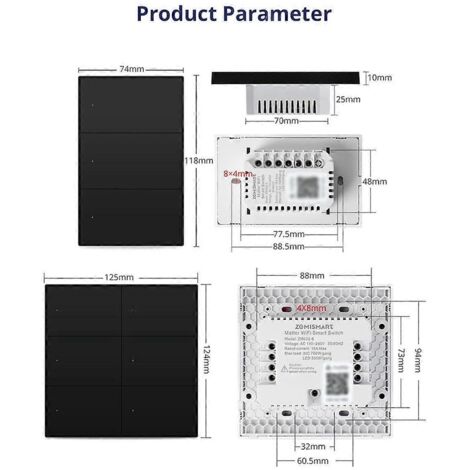 Interrupteur intelligent Matter WiFi pour application 6 voies (1/5)