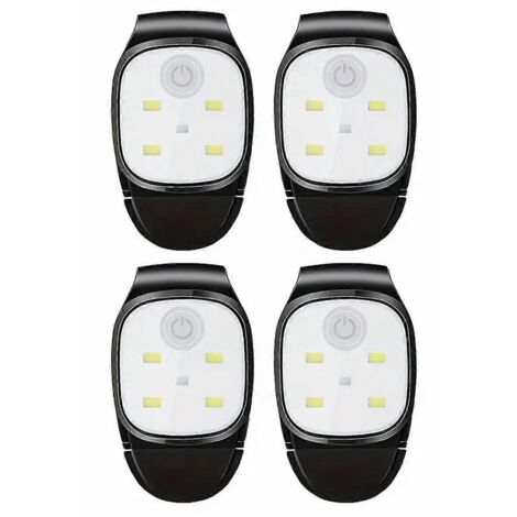 Lot de 4 lampes torches LED à clip rechargeables par USB pour casquette ou chapeau (1/5)