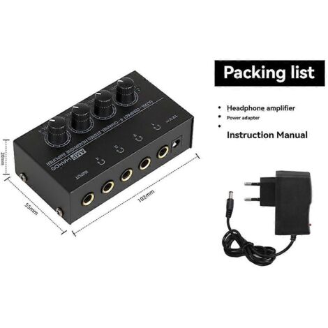 Mini amplificateur stéréo pour casque 4 canaux HA400 Audio Prise UE (1/5)