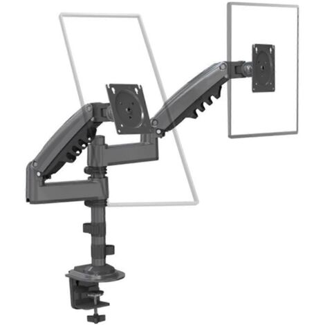 Support de moniteur double H180 à ressort pour bureau, compatible avec les écrans de 17 à 30 pouces. (1/5)