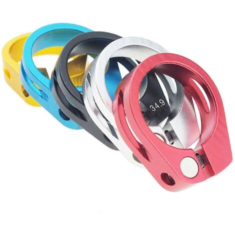 Lot de 5 colliers de serrage de tige de selle de vélo en titane, ultralégers, avec clip en aluminium. (1/5)